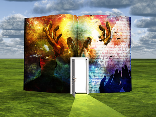 a book with an open door