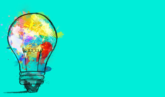 This stylized lightbulb demonstrates innovation and new products at TCEA 2020.