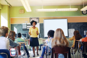 For a first-year teacher, decide what you value and support students as individuals, build a community of learners, and connect with peers.