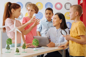 Math lessons and ongoing practice grounded in inquiry-based learning emphasize conceptual understanding using real-world contexts.